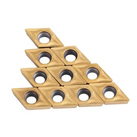 POFET 10pcs Diamond Shape CNC Carbide Insert Cutters for Regular Stainless Steel Machine Lathe Milling Tool External Threading with Case DCMT070204 US735 DCMT51.51