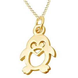 AFFY Penguin Pendant Necklace 14k Yellow Gold Over Sterling Silver