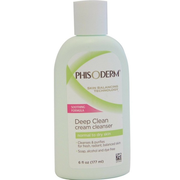 Phisoderm Deep Clean Cream Cleanser For Normal To Dry Skin 6 oz (Pack of 9)
