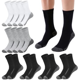 8 Pairs Crew Athletic Socks for Men Moisture Wicking Cushion Crew Socks for Sport Running Traveling
