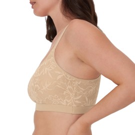 Bali Women's Breathe, Pullover Wireless Bra, Breathable Bralette, Convertible Straps, Almond