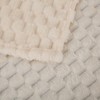 Cream White Throw Blanket 50"×60" inches Fuzzy 3D Jacquard Decorative