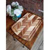Acacia Rect. Herringbone design Chopping board, side grooves, deep well,