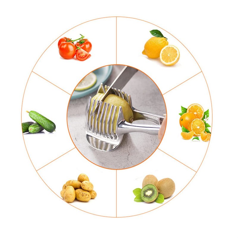 InfantLY Bright Kitchen Gadgets Handy Stainless Steel Onion Holder Potato