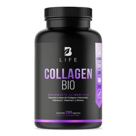 Biotina de 200 Cpsulas. Ingredientes naturales Colgeno, Vitamina E y Vitamina C. Collagen Bio B Life.                                                 