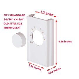 ARYEIELLSOW 2 Sets White Double Pole Line Volt Thermostat Cover with Line Volt Knob ffor Old Style D22 Thermostat