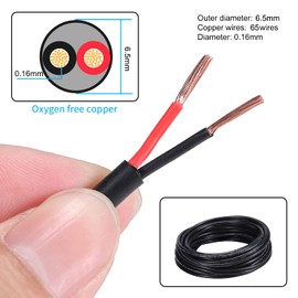 16 Gauge 2 Conductor Electrical Wire 16AWG Stranded PVC Cord Oxygen-free, copper, 32.8FT/10M Flexible Low Voltage Cable for LED Strips Lamps Lighting Automotive(16/2AWG-32.8FT)