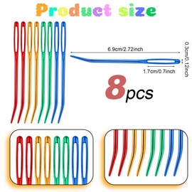 12 Pcs Bent Needles For Crochet 2 Sizes Yarn Darning Tapestry Needle Colored Bent Tapestry Needle Durable Aluminum Blunt Tip Needle Large Eye With Storage Box For Yarn Crocheting Knitting Weaving