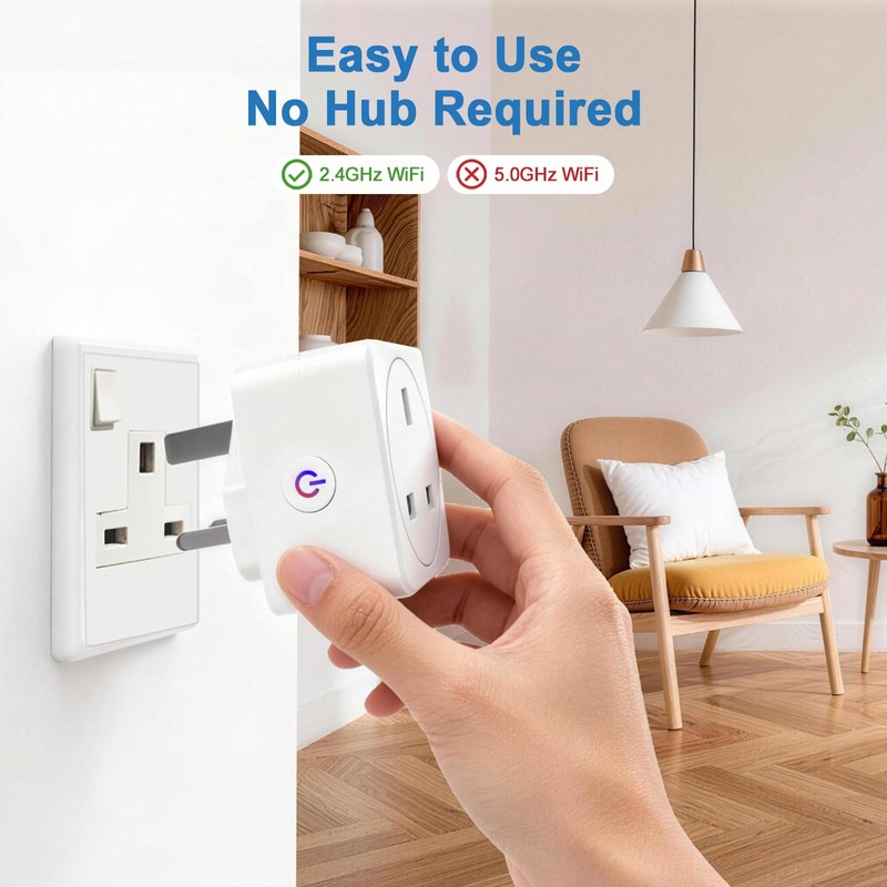 QUEENWEN 13A Smart Plug UK with Energy Monitoring, Smart Socket