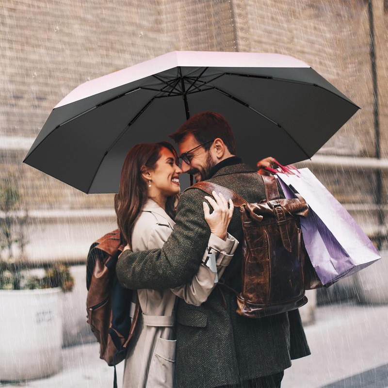 EEPLUYTY Umbrellas, Automatic Umbrella, Pocket Umbrella Open-Close with 8 Ribs,