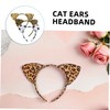 DECHOUS 9pcs Leopard Print Cat Ear Headbands Plush Animal Ears