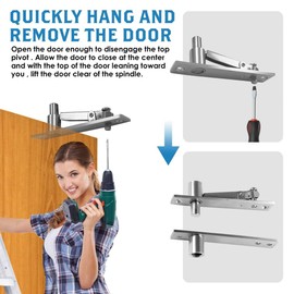 Elqubkan Swing Hinges for Doors, Heavy Duty Hinges for Wooden Doors up to 20 lbs, Swivel Hinges for Shelves with Hidden Doors, Secret Doors