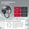 Black Crevice St. Moritz Ski Helmet with Full Visor, Black/Silver,
