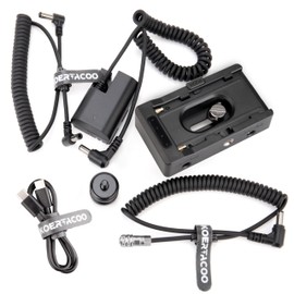 NP-F Battery Adapter Plate + BMPCC 4K and 6K DC Cable and LP-E6 Dummy Battery to Power Blackmagic Pocket Cinema Camera 4K/6K,Compatible with Sony NP-F970 F960 F770 F750 F570 F550 Battery.
