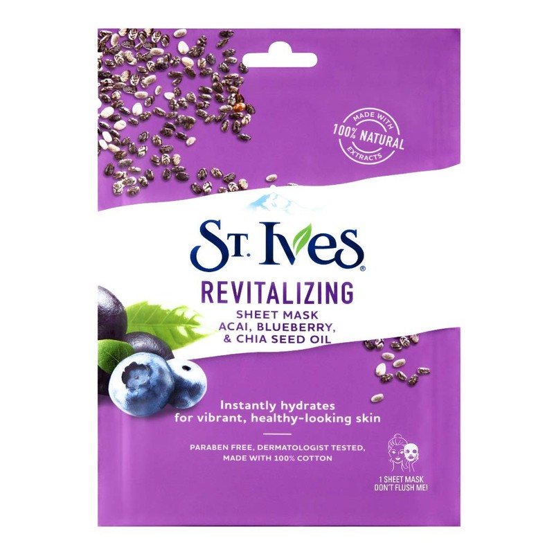 St. Ives Revital Acai Skin Care Sheet Mask, Count of