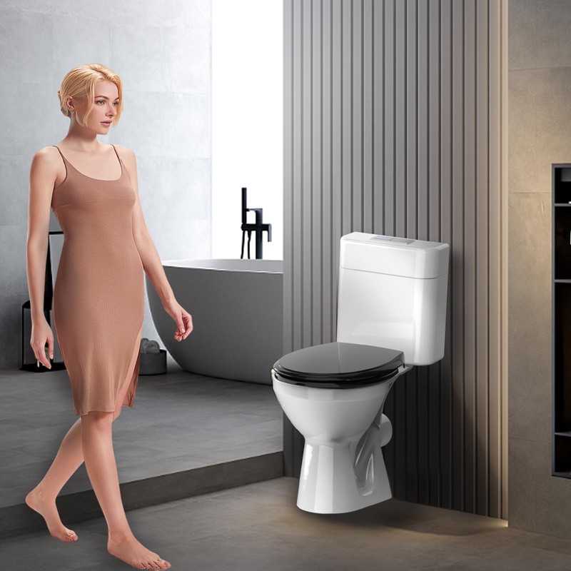 Toilet Seat Round Soft Close，Meydrdou Toilet Lid 16.5inch，Slow Close Quiet