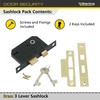 Sterling MLS325 2.5-inch/65mm 3-Lever Sashlock - Brass