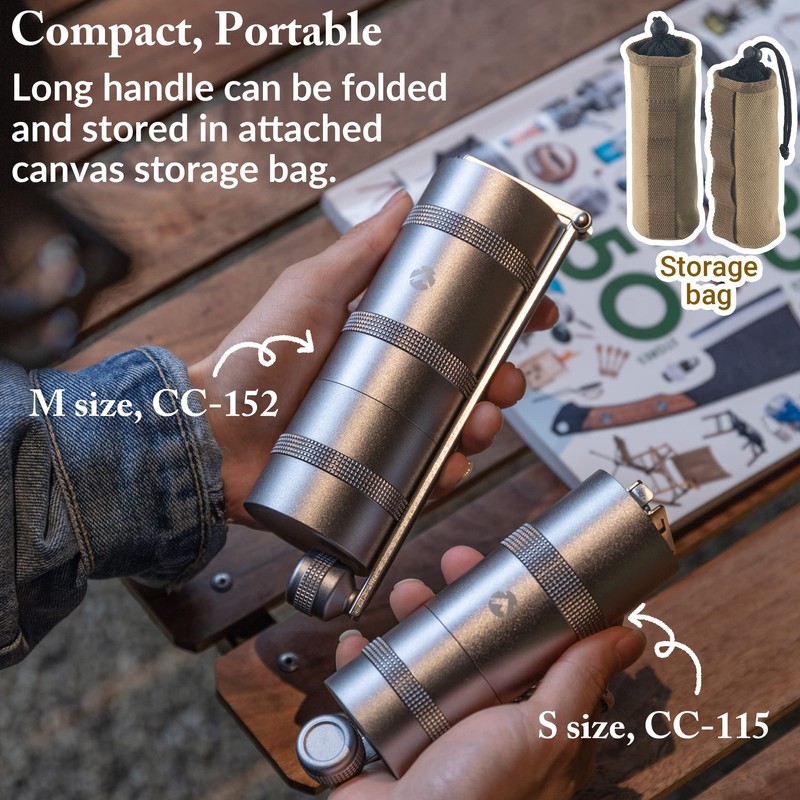 CAMPINGMOON - Molinillo de café manual para camping, acero inoxidable,