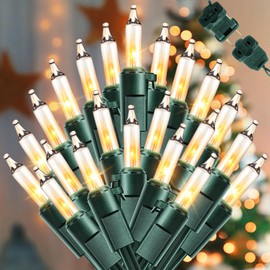 Twinkling Christmas Lights, 50.8 FT 24 of 200 Random Twinkle Bulbs, Christmas Lights Connect up to 5 Set, Waterproof Twinkle Light Plug in for Outdoor Indoor Decorations (White)