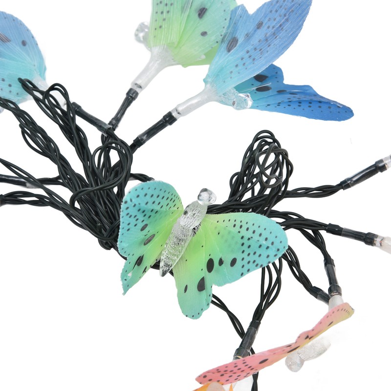 Solar Light String 12 LED IP44 Waterproof Colorful Butterflies Lamp