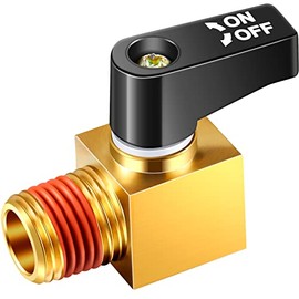 Air Compressor Valve ,Ball Type Drain Valve Brass Mini Ball Valve, 1/4 Inch NPT Male x NPT Female for Air Compressor (1)