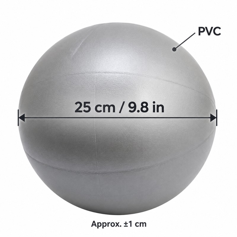 25cm Mini Pilates Yoga Ball, Inflatable PVC Core Balance Exercise
