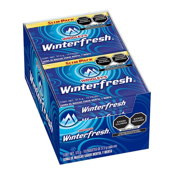 Winterfresh chicle mentol y menta, 10pack - 150 unidades - 375g
