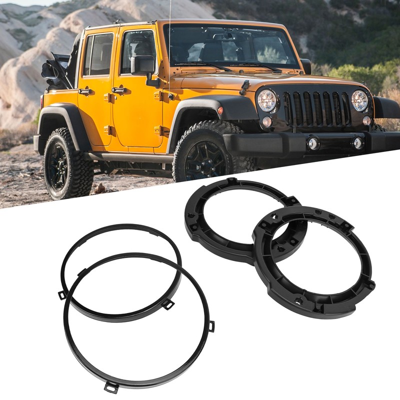 7Inch Round Headlight Mounting Retaining Bracket Ring Set with Headlight