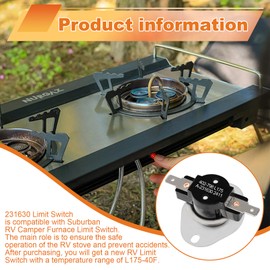 L175-40F RV Furnace Limit Switch Compatible with Suburban 231630 Limit Switch, RV Limit Switch for Suburban RV Furnace, Coleman Heater, Replacement Suburban RV Furnace Parts for RV and Camper