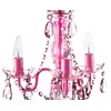 The Original Gypsy 3-Light Plug-in Crystal Swag Chandelier, Pink
