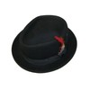 MAZ Foldable Diamond Crown Pork Pie Trilby Hat with Matching