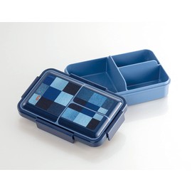 Skater PALT9AG-A Denim Lunch Box, 28.9 fl oz (850 ml), Antibacterial, 4-Point Lock, With Integrated Washer, For Men, Large Capacity