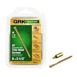 GRK 119079#8 by 2-1/2-inch RT Trim Screws, (100 pack)