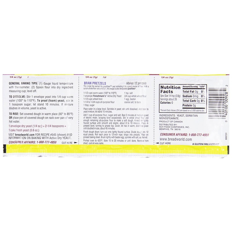 Fleischmann's Active Dry Yeast,0.25 Ounce, 9 Count