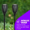 Exhart Garden Solar Lights, Set of 2 Flickering Flame Garden