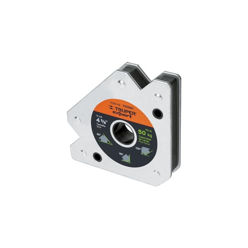 Truper Expert ESM-4X, Escuadra magnética 4" para soldar capacidad 50