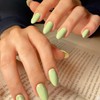 modelones Uñas postizas cortas Modelones Green Press on Almendra, con