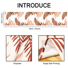 Table Runner Autumn Winter Table Runner Orange Table Runner Brown Leaves Polyester Table Runner Modern Kitchen Dining Table Decor Table Runner Living Room for Dresser Festival Party Decoration 33 x