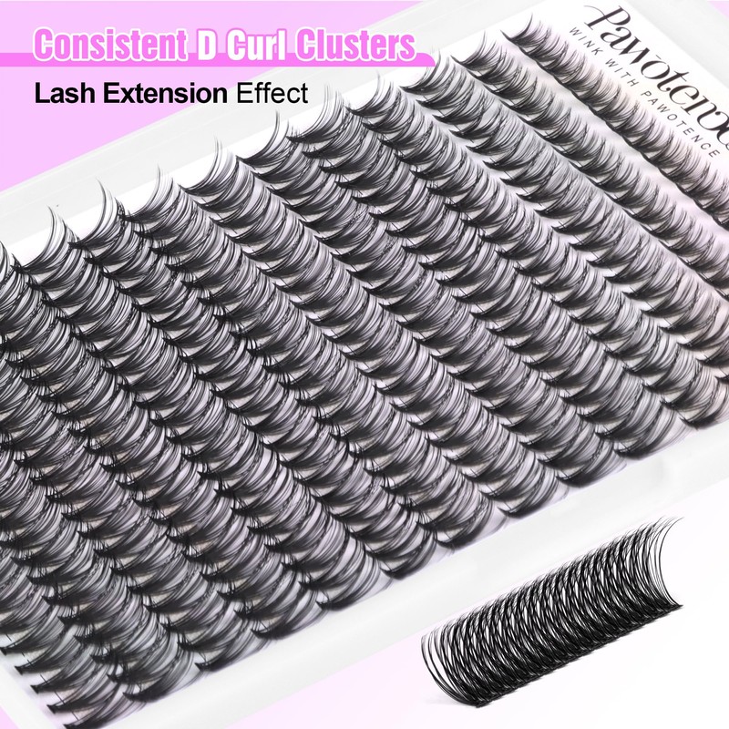 Pawotence Lash Extension Kit DIY 280pcs Individual Lash Clusters Kit