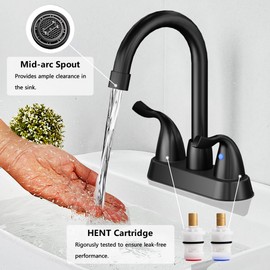 KOXKING Bathroom Sink Faucet, 2 Handle Bathroom Faucet 4 Inch Centerset Bathroom Faucet 3 Hole with Pop-up Drain and Supply Lines, Stainless Steel 360 Swivel Spout, Lead-Free, Brushed Nickel