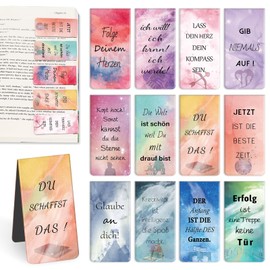 Kaluofan Magnetic Bookmarks, Pack of 12 Bookmarks, Inspirational Sayings, Magnetic Bookmarks, Small Gifts, Teacher Gift, Motivational Gifts for Students, Book Lovers