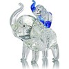 Crystal Elephant Figurines Mother Son Glass Elephants with Trunk Up