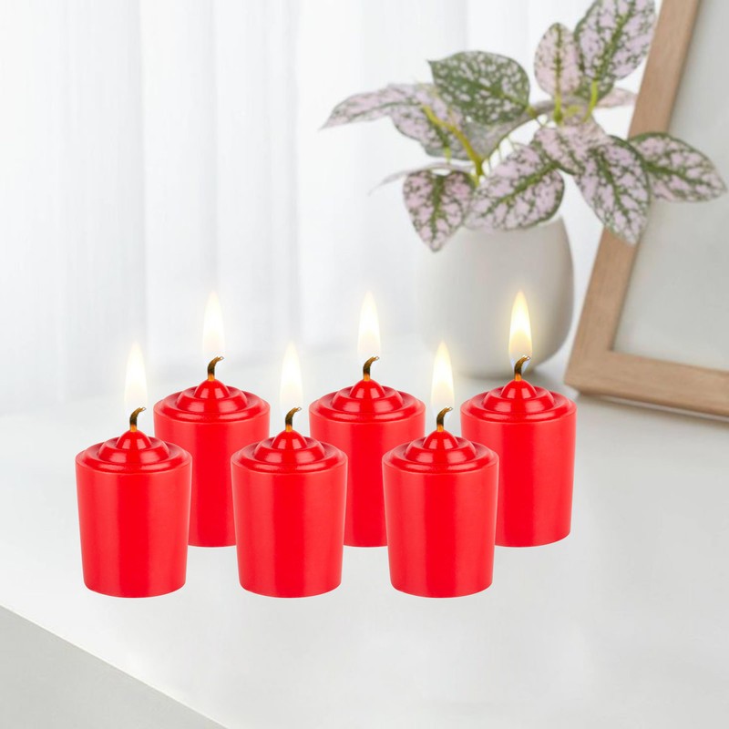 Red Unscented 15 Hours Votive Candles Pack of 12