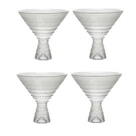 LEMONSODA Hobnail Martini Glasses (Set of 4) Vintage Cocktail Glasses Bar Glasses (9oz) for Martini,Cocktail,Margarita,Cosmopolitan for Manhattan, Brandy