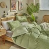 Houseri Sage Green Velvet Full Size Comforter Set Fluffy Light