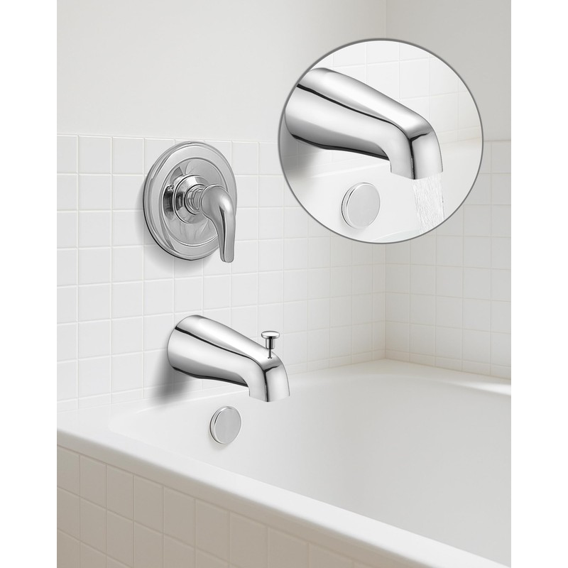 Bathtub Spout Without Diverter, 5.3", All Metal 304 Stainless Steel,