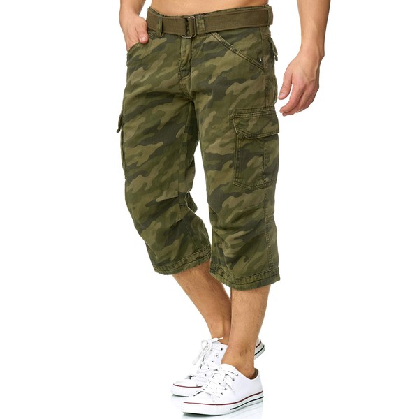 Indicode Men's Nicolas Check 3/4 Cargo Shorts Checked with 6