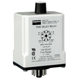 MACROMATIC TR-55128-10 TIME DELAY Relay; Plug-in; Repeat Cycle (ON 1ST); 24 VAC/DC; 10A DPDT; 1.8-180 SEC. Timing