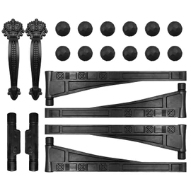 Decorative Magnetic Garage Door Hardware Accents Set (8 Set with 12 PCS Clavos, Black)