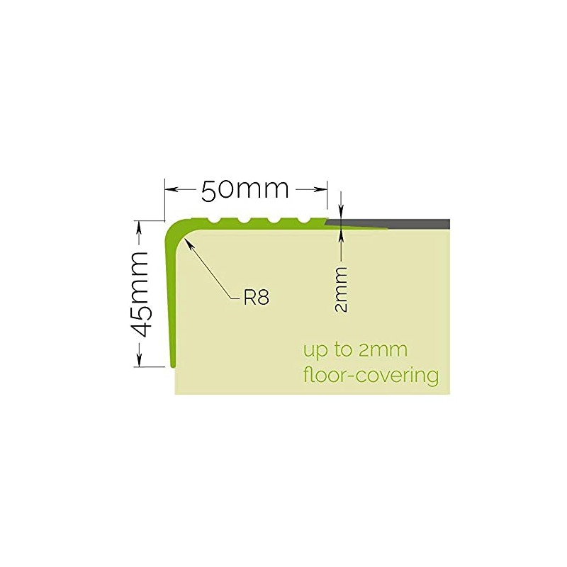Proper Tools Stair Anti Slip Nosing Rubber Angle Step Edge